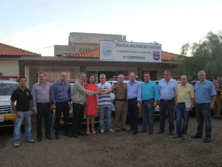 Vereadores participam de entrega de novas viaturas a 2ªCia do 16ºBPM/Batalhão da Policia Militar em Laranjeiras do Sul.